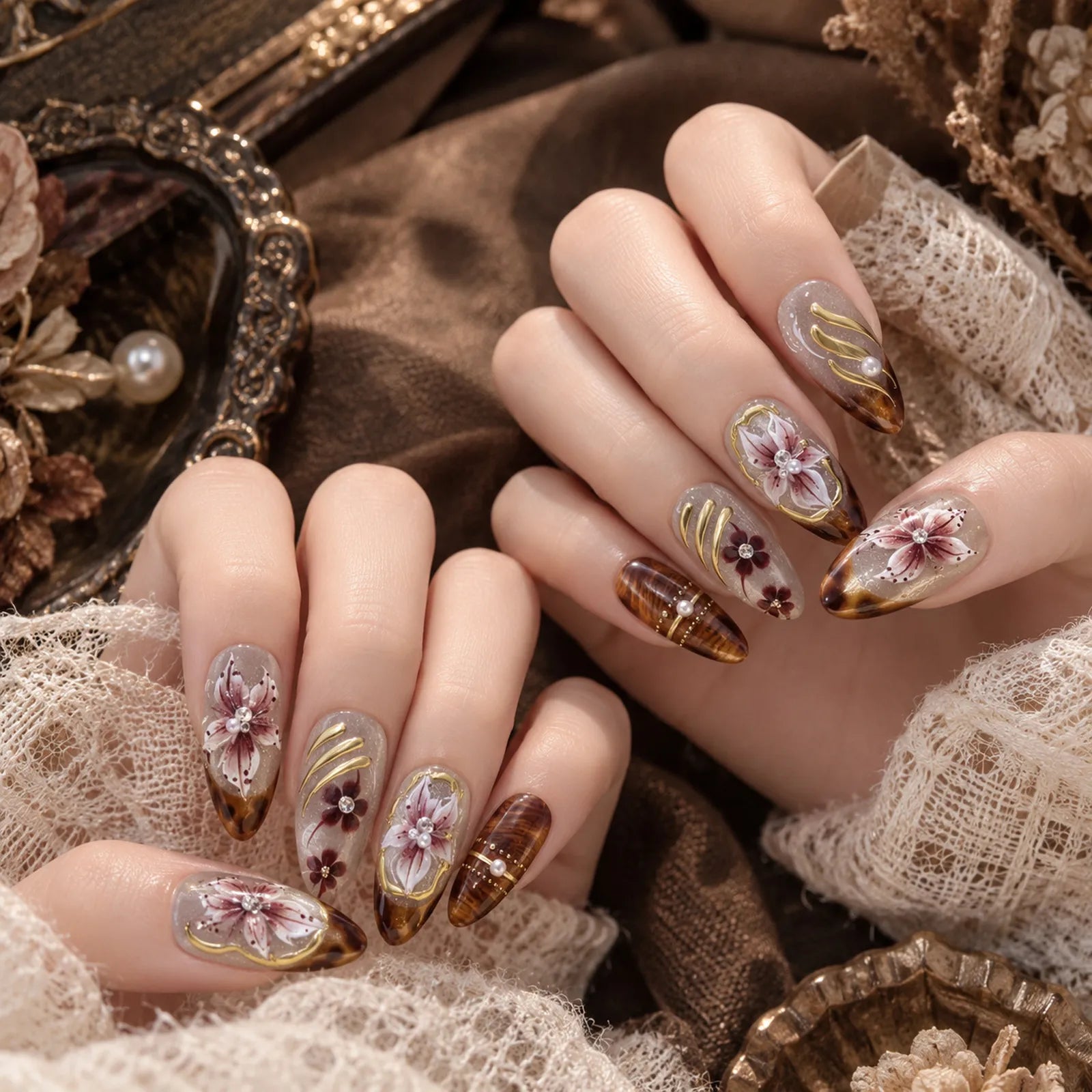Amber Lily Nail Stickers - nail art product image 3