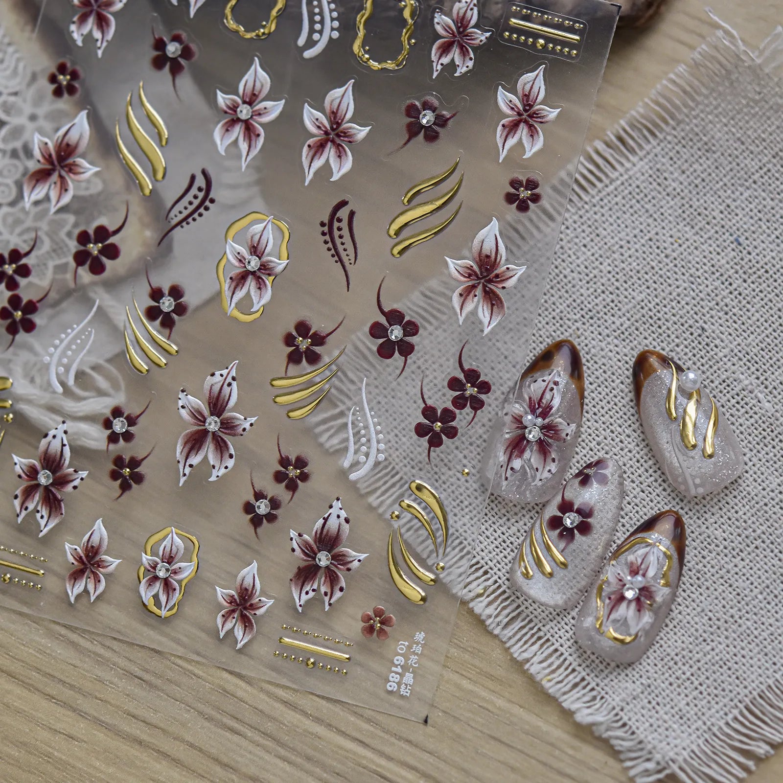 Amber Lily Nail Stickers - nail art product image 4
