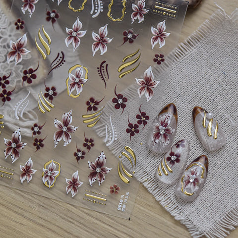 Amber Lily Nail Stickers - nail art product image 4