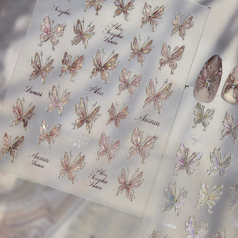 Autumn Butterfly Nail Stickers | Elegant Butterfly Nail Art Decals - image 2