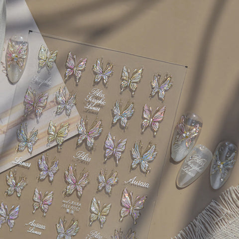 Autumn Butterfly Nail Stickers | Elegant Butterfly Nail Art Decals - image 3