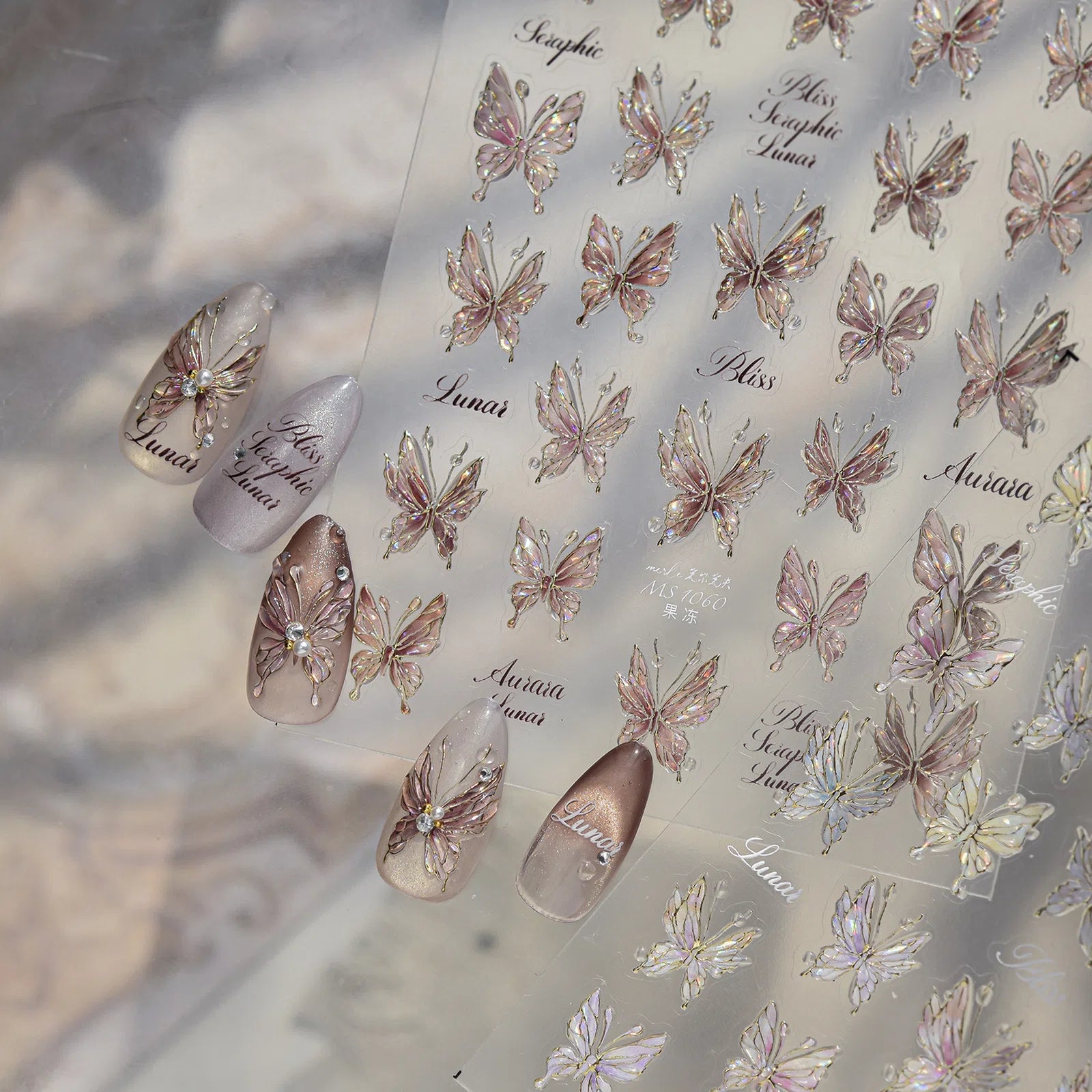 Autumn Butterfly Nail Stickers | Elegant Butterfly Nail Art Decals - image 4