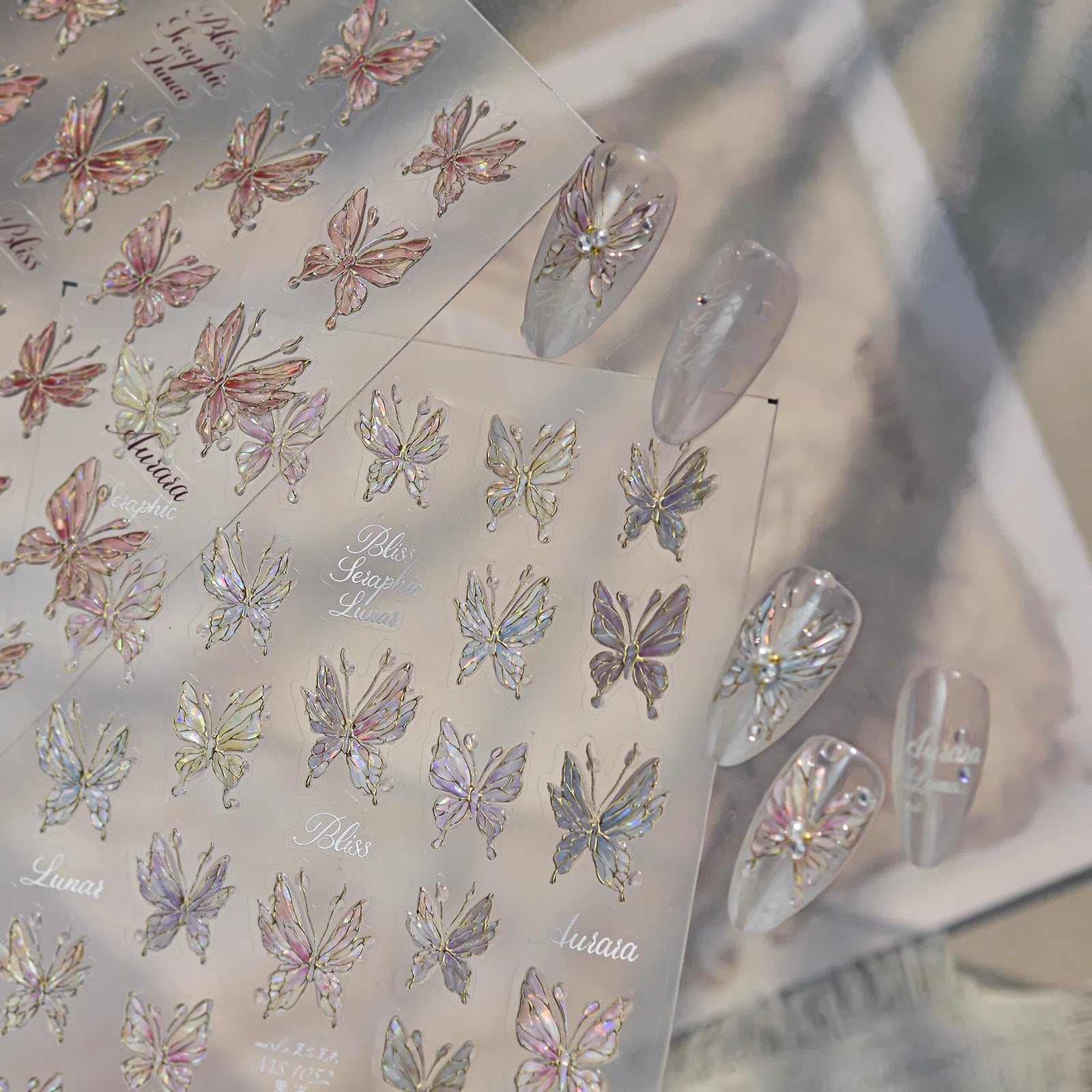 Autumn Butterfly Nail Stickers | Elegant Butterfly Nail Art Decals - image 5