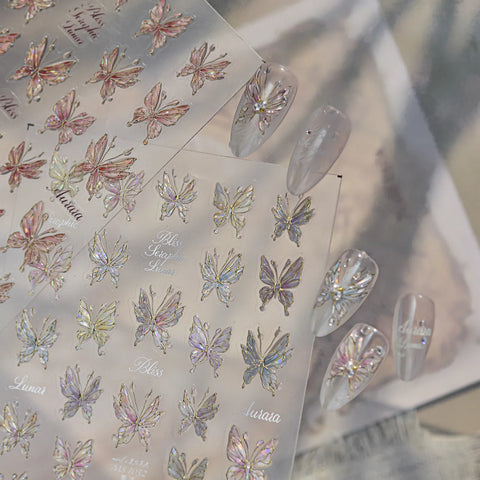 Autumn Butterfly Nail Stickers | Elegant Butterfly Nail Art Decals - image 5