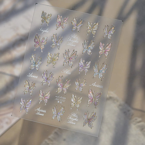 Autumn Butterfly Nail Stickers | Elegant Butterfly Nail Art Decals - MS1052 variant image