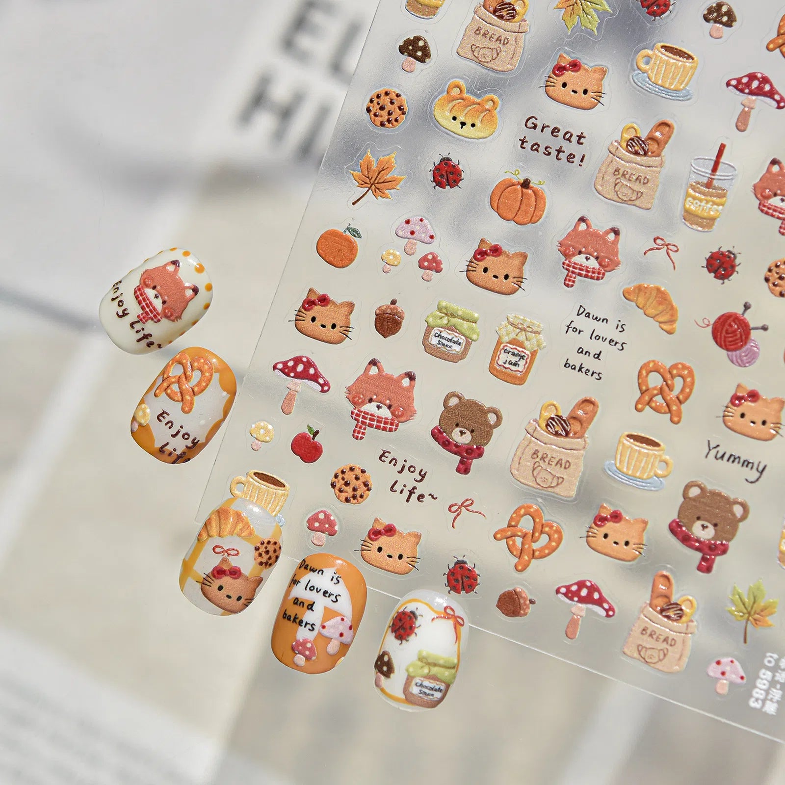Autumn Story Nail Stickers | Kawaii Cartoon Nail Art Decals - image 4