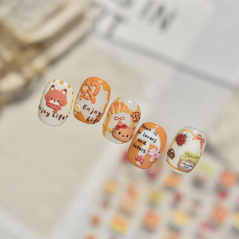 Autumn Story Nail Stickers | Kawaii Cartoon Nail Art Decals - image 5