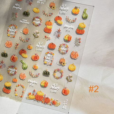Autumn Nail Stickers, Autumn Nail Decals, Maple Leaf Nail Stickers, Pumpkin Nail Decals, Autumn Nail Art, Autumn Nail Design