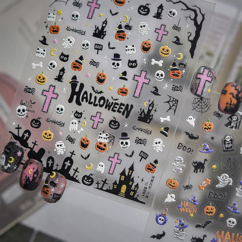 Bandage Ghost Nail Stickers | Halloween Nail Art Decals - image 4