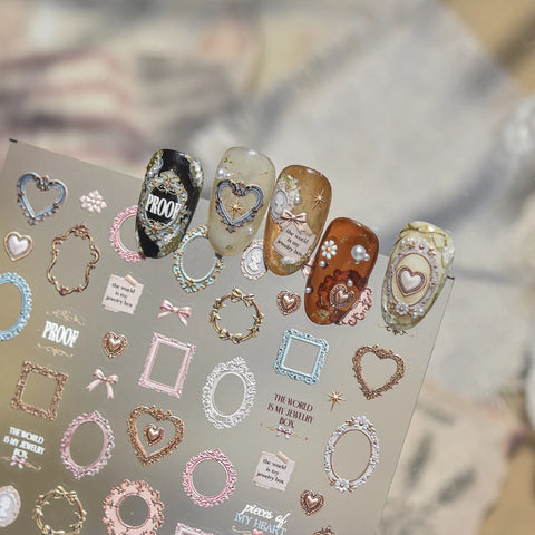 Baroque Frame Nail Stickers | Vintage Oil Painting Nail Art Decals - image 4