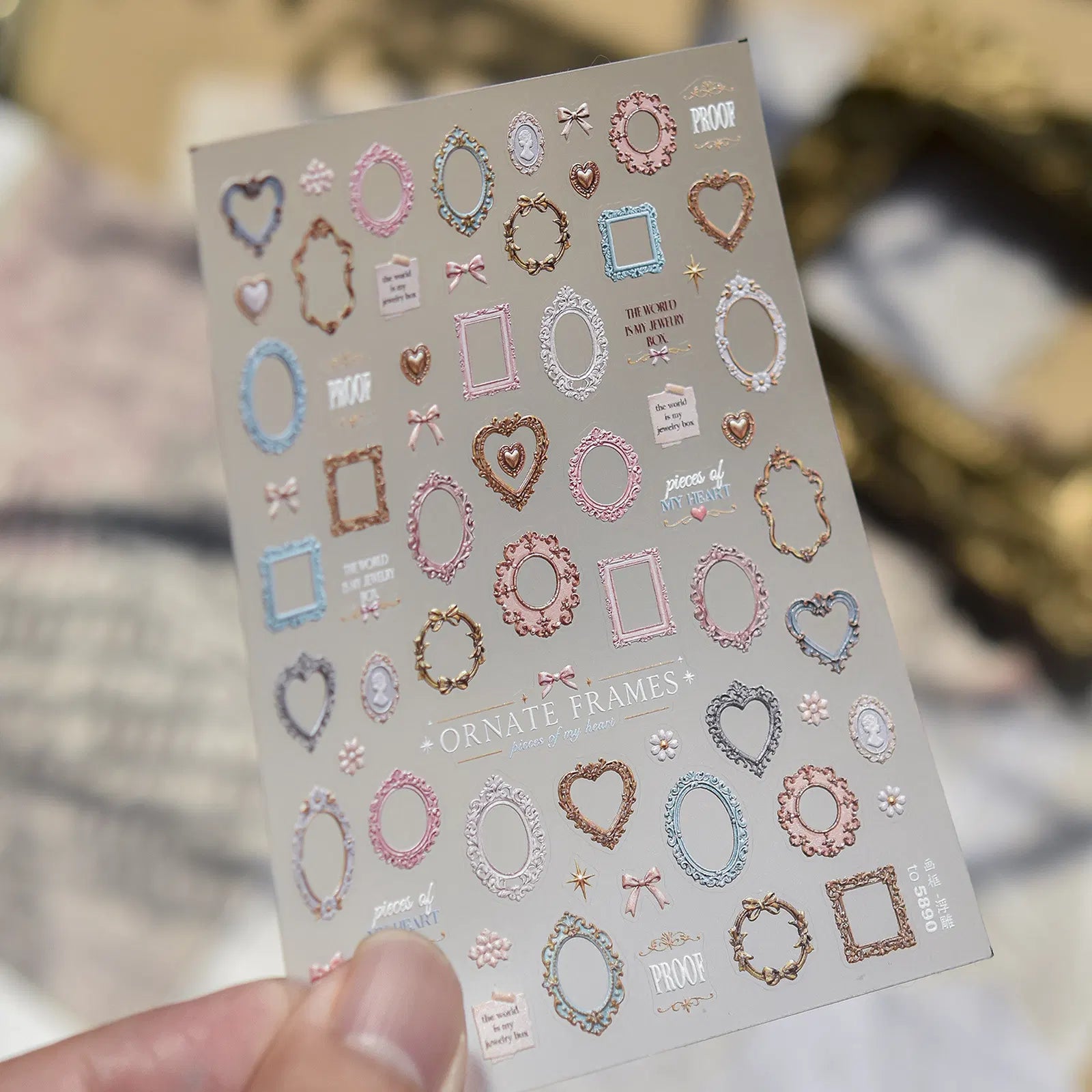 to5890 Baroque Frame Nail Stickers variant image - Tomoni Nail Art