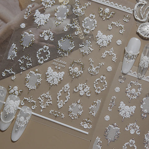 Baroque Lace Nail Stickers - nail art product image 2