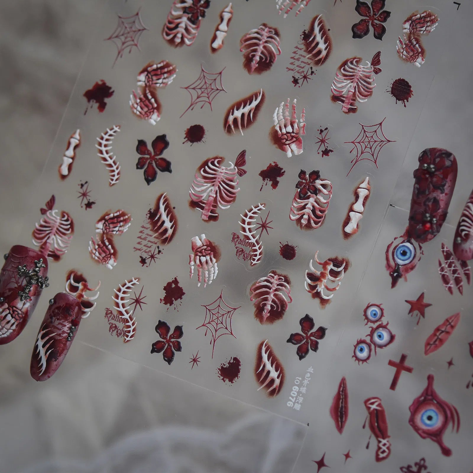 Bloody Halloween Nail Stickers | Dark Horror Nail Art Decals - image 3