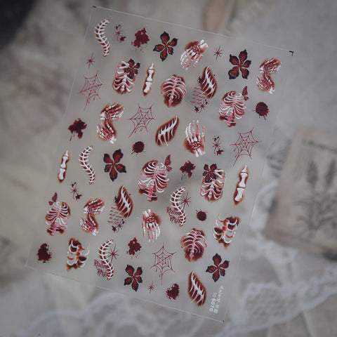 Bloody Halloween Nail Stickers | Dark Horror Nail Art Decals - to6076 variant image