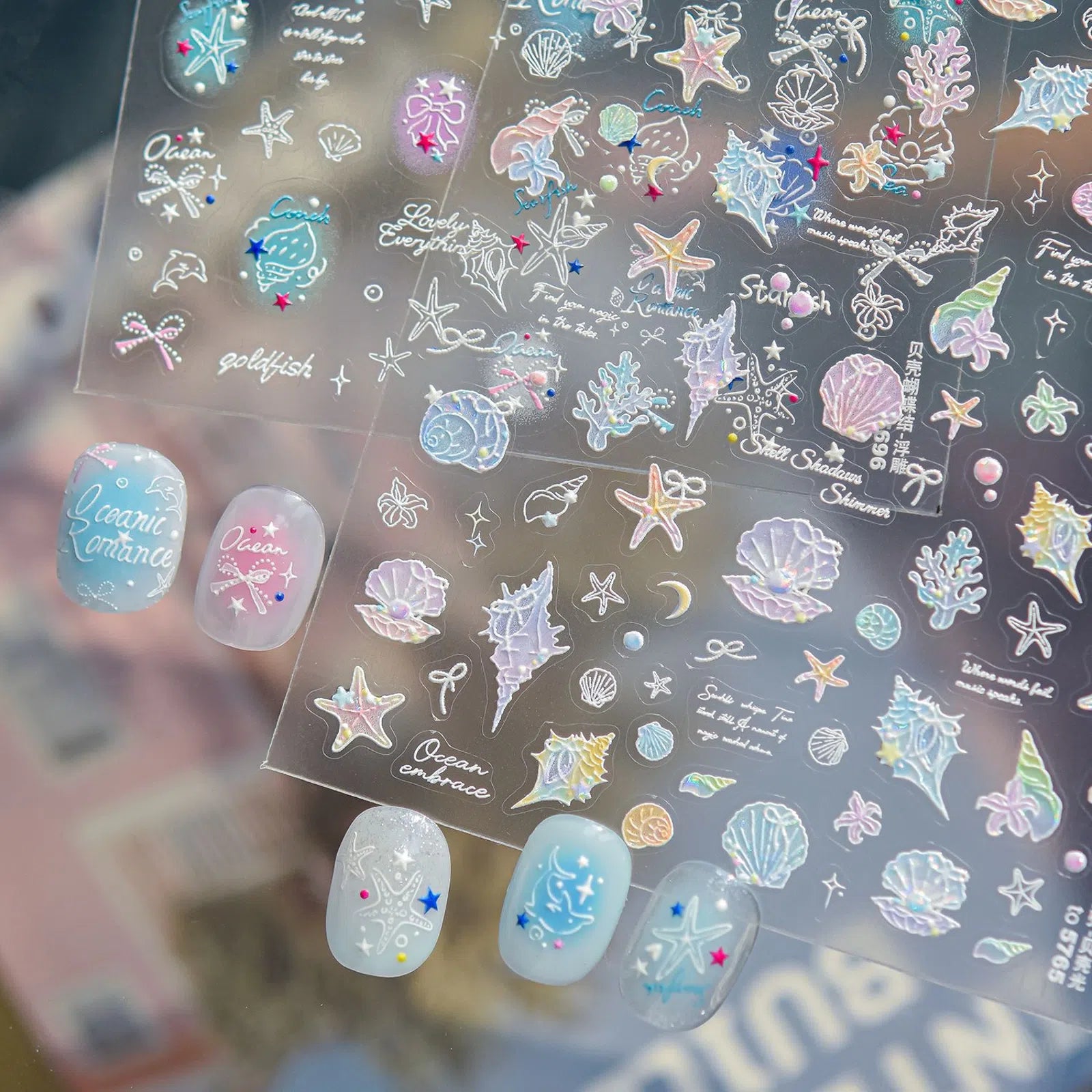 Blue Starfish Nail Stickers | Summer Ocean Nail Art Decals - image 1