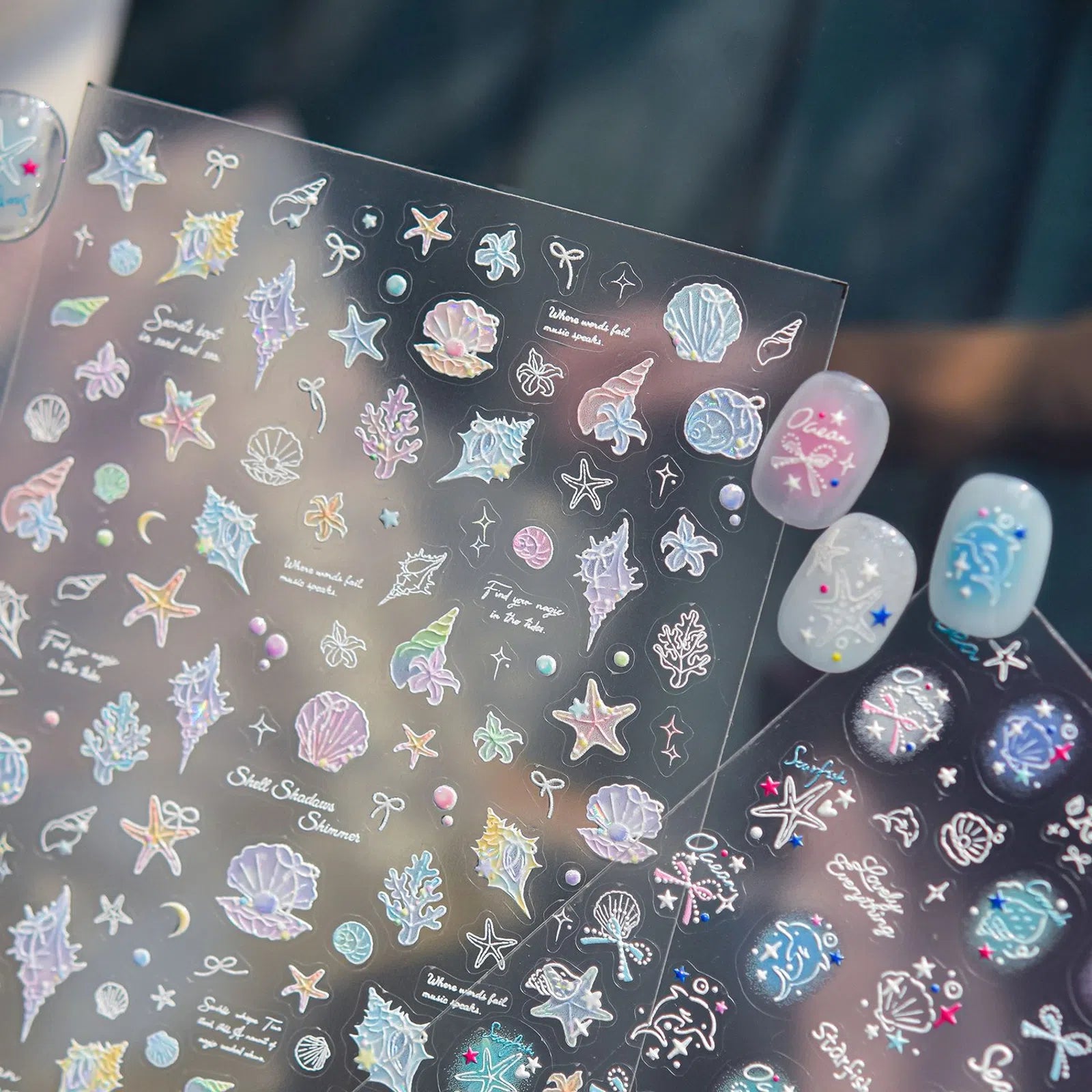 Blue Starfish Nail Stickers | Summer Ocean Nail Art Decals - image 4