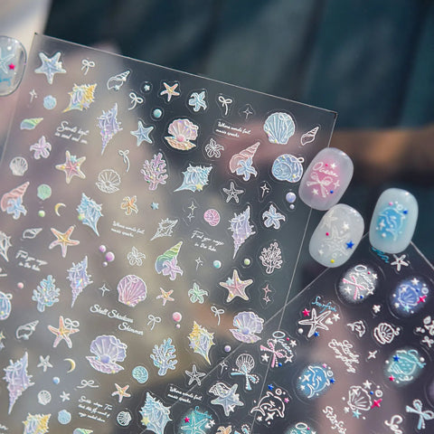 Blue Starfish Nail Stickers | Summer Ocean Nail Art Decals - image 4