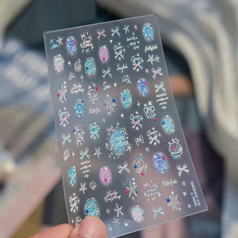 to5696 Blue Starfish Nail Stickers variant image - Tomoni Nail Art