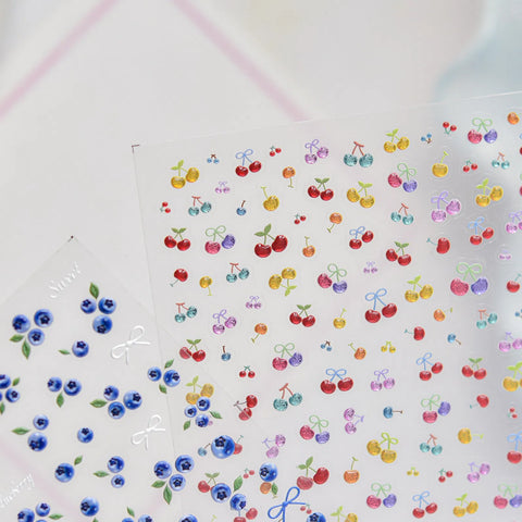 Blueberry Fruit Nail Stickers | Fresh Summer Nail Art Decals - image 4
