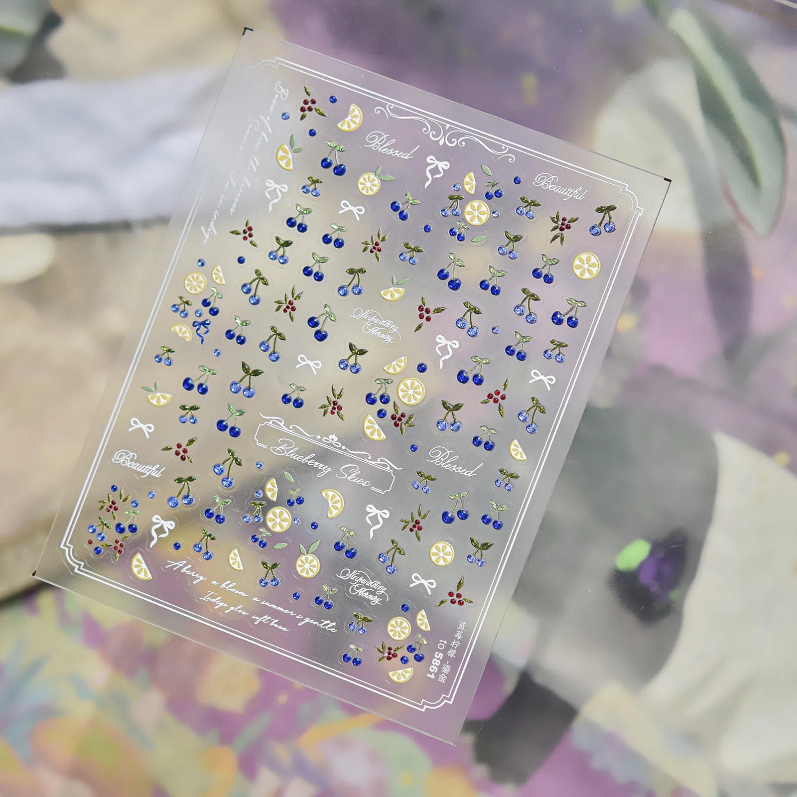 to5861 Blueberry Lemon Nail Stickers variant image - Tomoni Nail Art