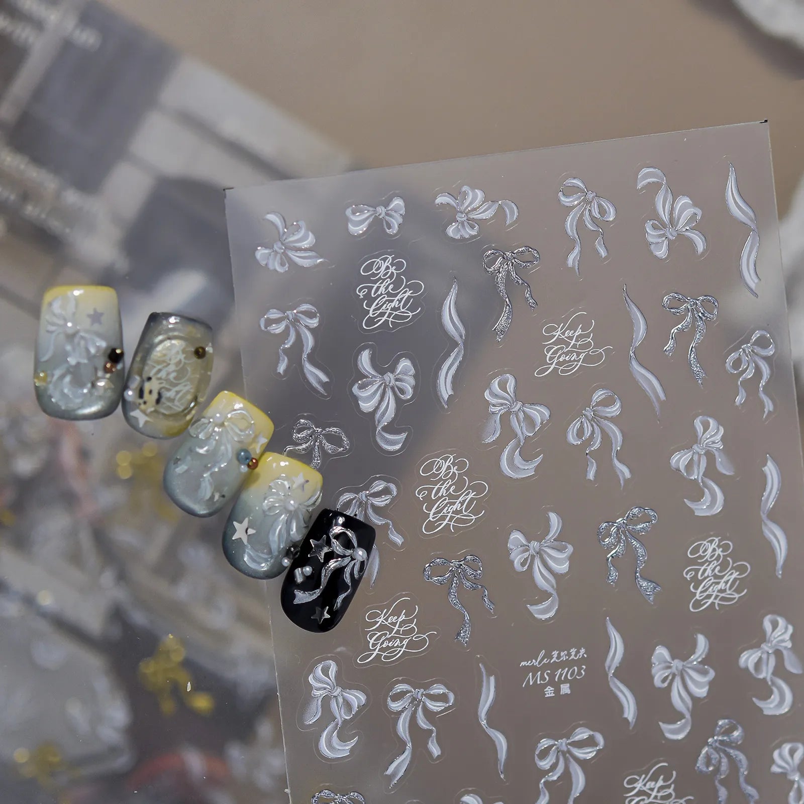 Bow Nail Stickers - nail art product image 2