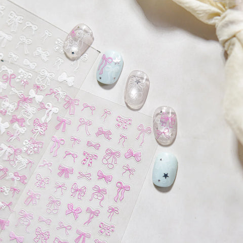 Bow Nail Stickers | Coquette Nail Art Decals image