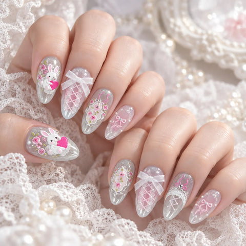 Bunny Rose Nail Stickers - nail art product image 1
