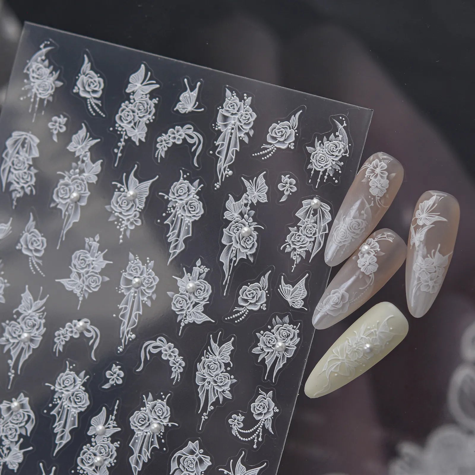 Butterfly Flower Nail Stickers - nail art product image 3
