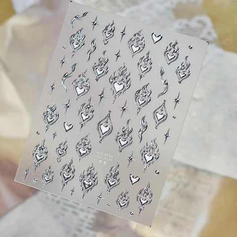 MS1019 Butterfly Heart Nail Stickers variant image - Tomoni Nail Art