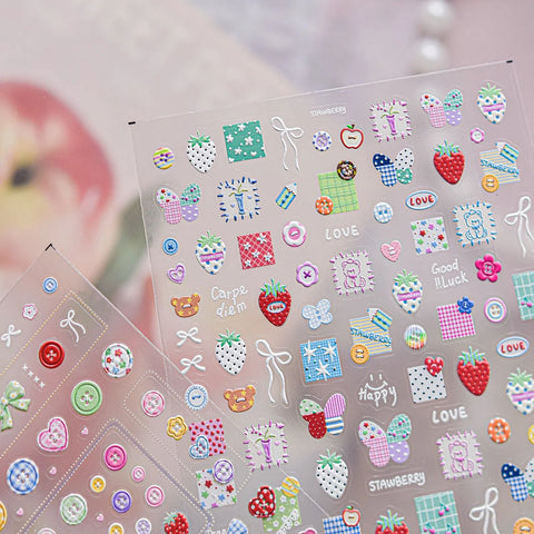 Butterfly Patchwork Nail Stickers | Balletcore Nail Art Decals - image 1
