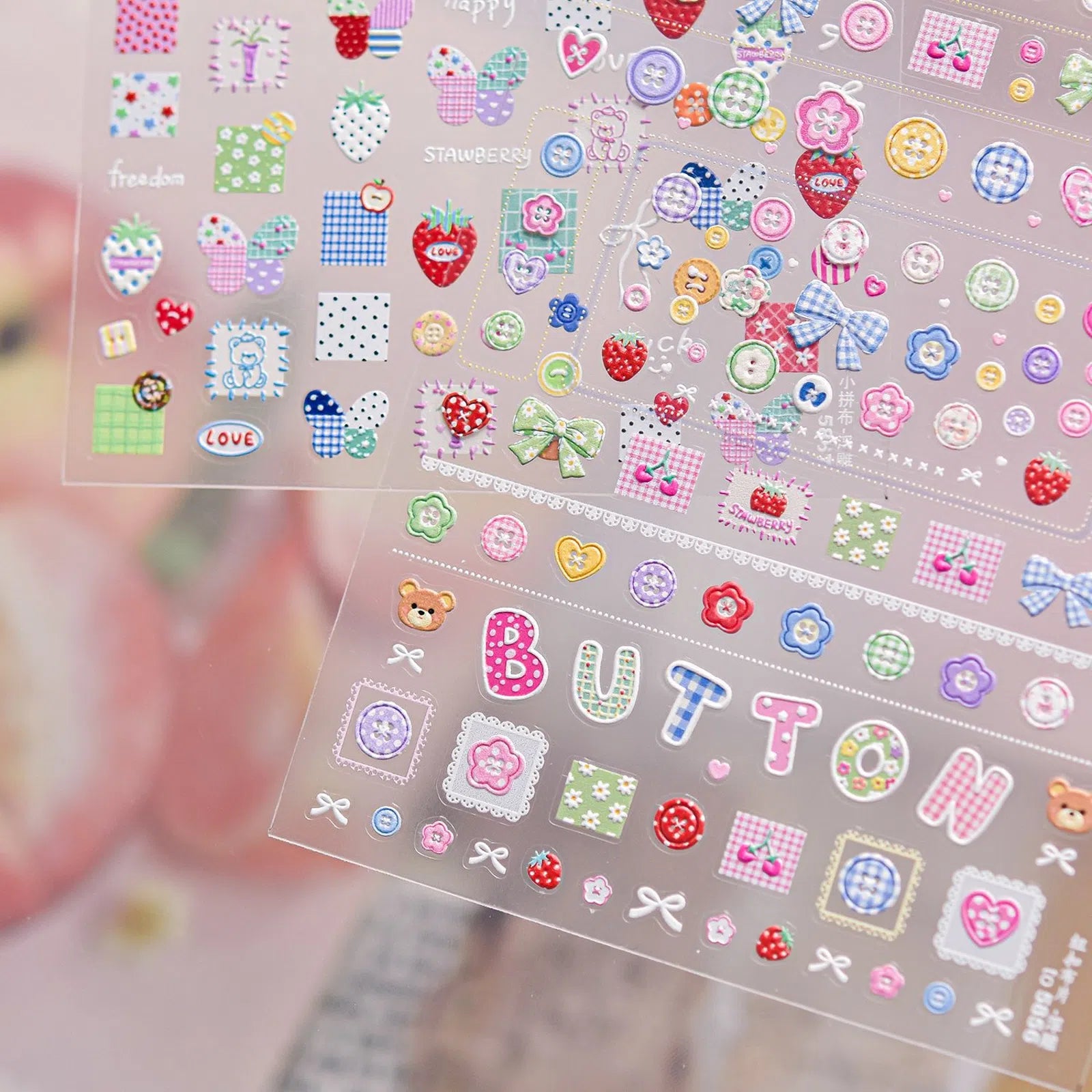 Butterfly Patchwork Nail Stickers | Balletcore Nail Art Decals - image 2