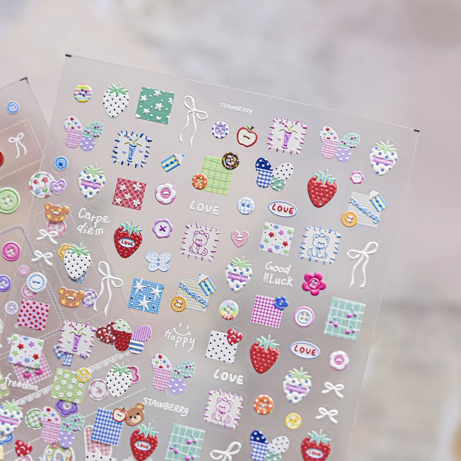 Butterfly Patchwork Nail Stickers | Balletcore Nail Art Decals - image 3