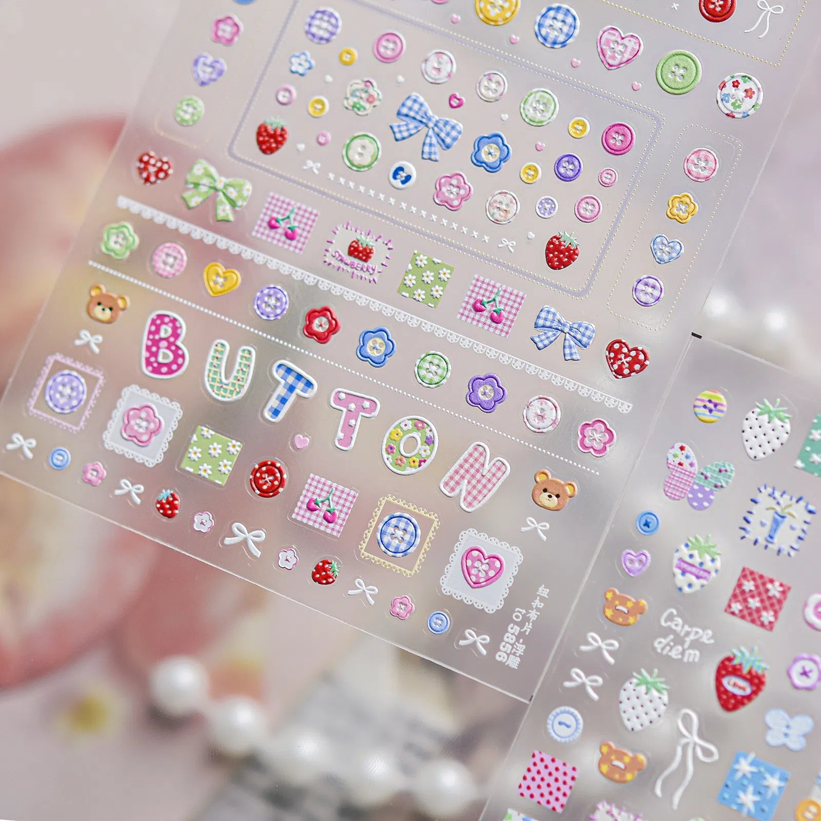Butterfly Patchwork Nail Stickers | Balletcore Nail Art Decals - image 4
