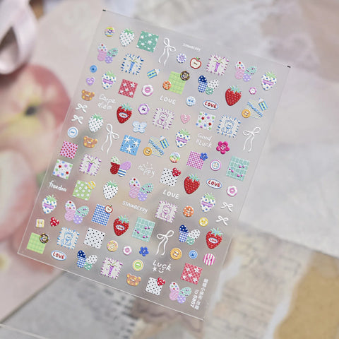 to5867 Butterfly Patchwork Nail Stickers variant image - Tomoni Nail Art
