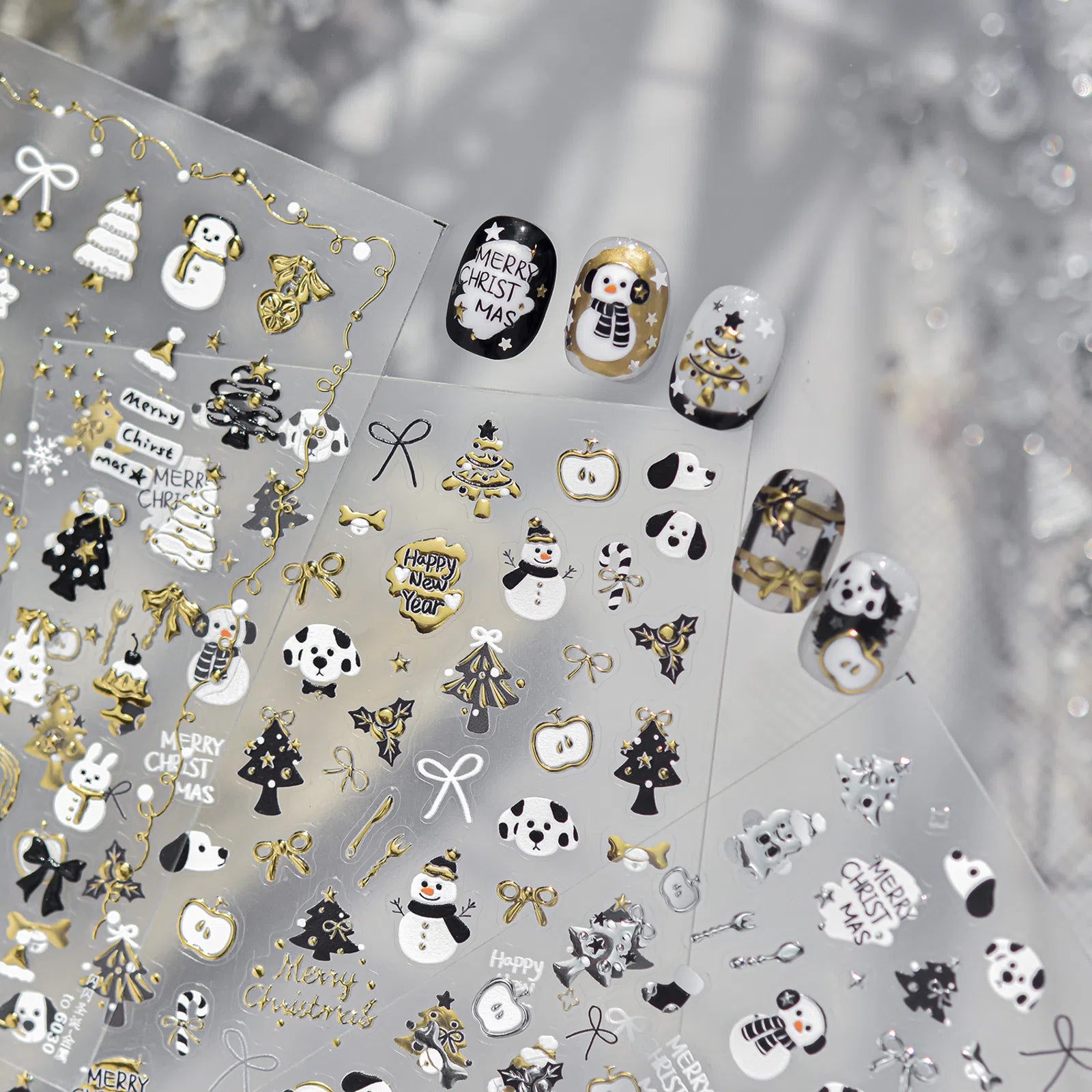 Christmas Dog Nail Stickers | Kawaii Holiday Nail Art Decals - image 2