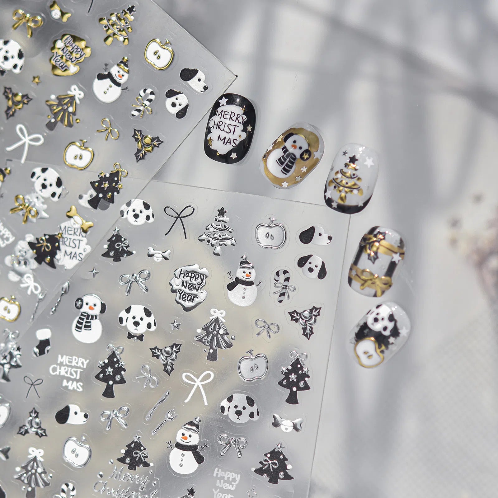 Christmas Dog Nail Stickers | Kawaii Holiday Nail Art Decals - image 3