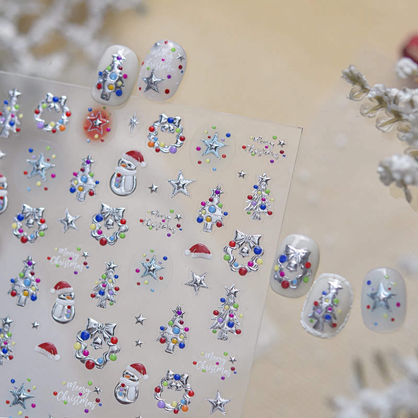 Christmas Star Nail Stickers | Winter Nail Art Decals - image 1