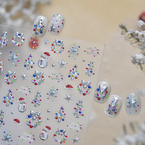Christmas Star Nail Stickers | Winter Nail Art Decals - image 1