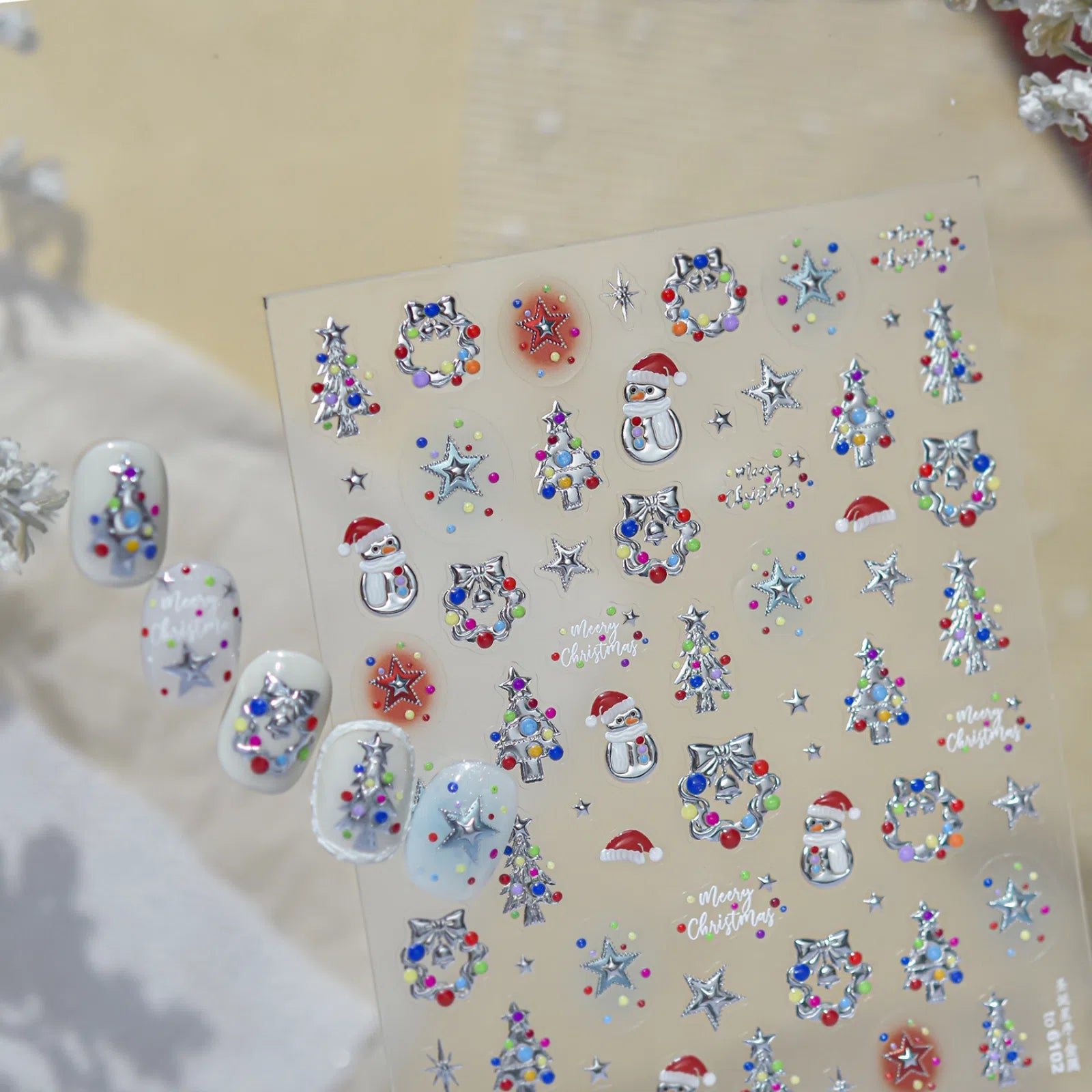 Christmas Star Nail Stickers | Winter Nail Art Decals - image 2