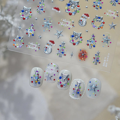 Christmas Star Nail Stickers | Winter Nail Art Decals - image 3