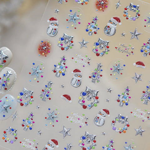 Christmas Star Nail Stickers | Winter Nail Art Decals - image 4