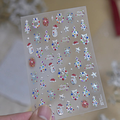 Christmas Star Nail Stickers | Winter Nail Art Decals image