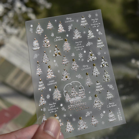 Christmas Tree Nail Stickers | Festive Holiday Nail Art Decals - to6003 variant image