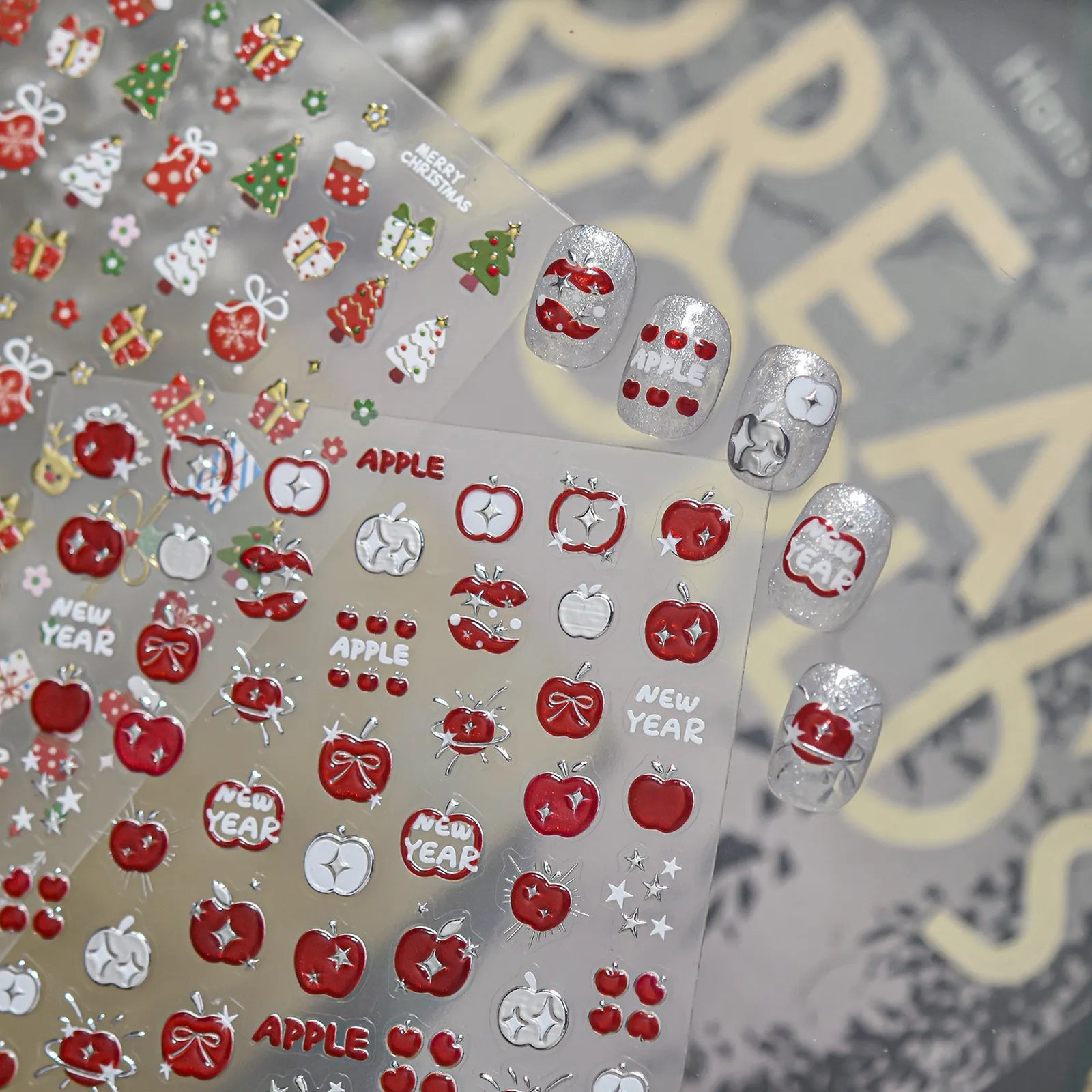 Christmas Tree Reindeer Nail Stickers - nail art product image 1