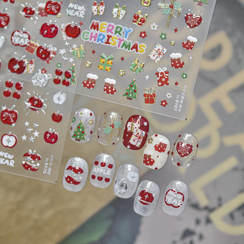 Christmas Tree Reindeer Nail Stickers - nail art product image 2