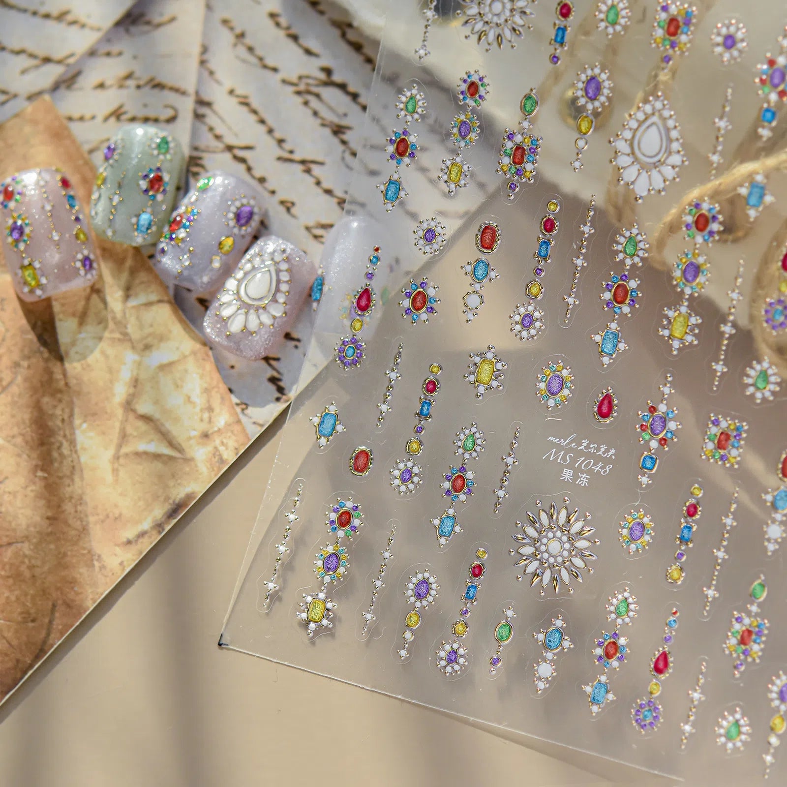 Color Gem Nail Stickers | Luxury Nail Art Decals - image 1