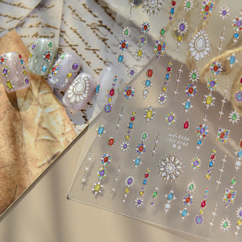 Color Gem Nail Stickers | Luxury Nail Art Decals - image 1
