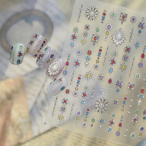 Color Gem Nail Stickers | Luxury Nail Art Decals - image 2