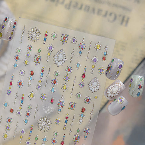 Color Gem Nail Stickers | Luxury Nail Art Decals - image 4