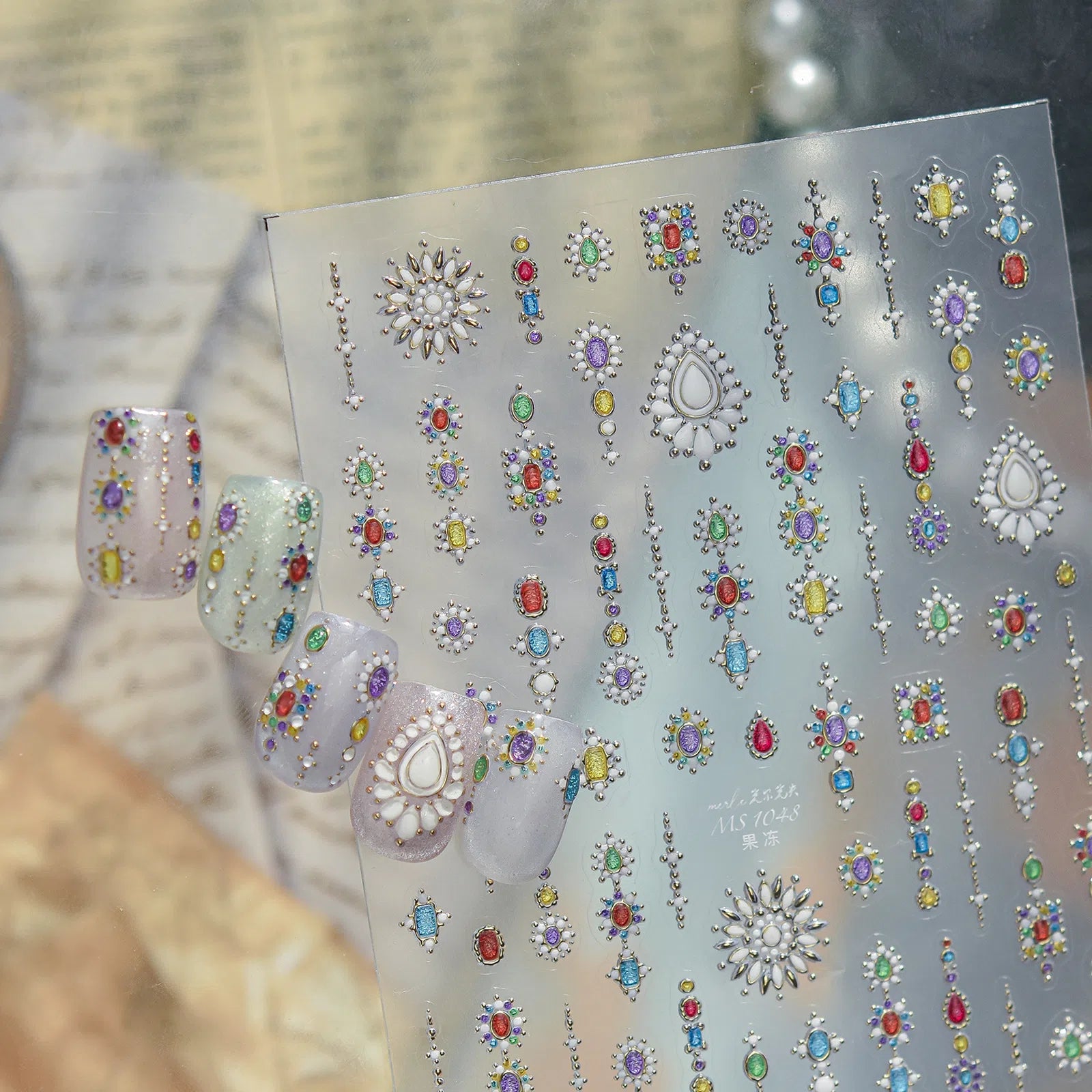 Color Gem Nail Stickers | Luxury Nail Art Decals - image 5